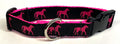 Black with Pink Horses Dog Collar 1in