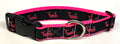 Black with Pink Whales Dog Collar 1in