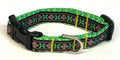 Black with Pink & Green Floral Dog Collar 1/2