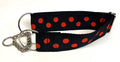 Black with Red Dots Chain Martingale Collar 2in