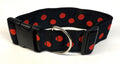 Black with Red Dots Dog Collar 2in