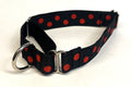 Black with Red Dots Martingale Collar 1in