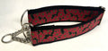 Black with Red Flowers and Green Outline Chain Martingale Collar 2in