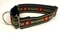 Black with Red Square and Gold Design Martingale Collar 2in