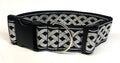 Black with Silver Celtic Weave Dog Collar 2in