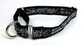 Black with Silver Dinosaur Bones Martingale Collar 1in