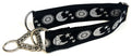 Black with Silver Moon, Stars, and Sun Chain Martingale Collar 1 1/2 in