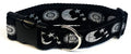 Black with Silver Moon, Stars, and Sun Dog Collar 1 1/2 in