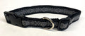 Black with Silver Oval Design Dog Collar 1in