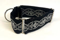 Black with Silver Oval Pattern Martingale Collar 2in