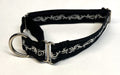 Black with Silver Tribal Design Martingale Collar 1in