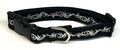 Black with Silver Tribal Design Dog Collar 3/4