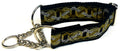 Black with Silver, Gold, and Bronze Circle and Diamond Chain Martingale Collar 1 1/2 in