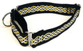 Black with Silver and Gold Celtic Weave Martingale Collar 1 1/2 in