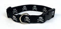 Black with Skull and Crossbones Dog Collar 1in