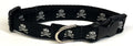 Black with Skull and Crossbones Dog Collar 3/4
