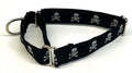 Black with Skull and Crossbones Martingale Collar 3/4