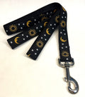 Black with Sun Moon and Stars Dog Leash 1in