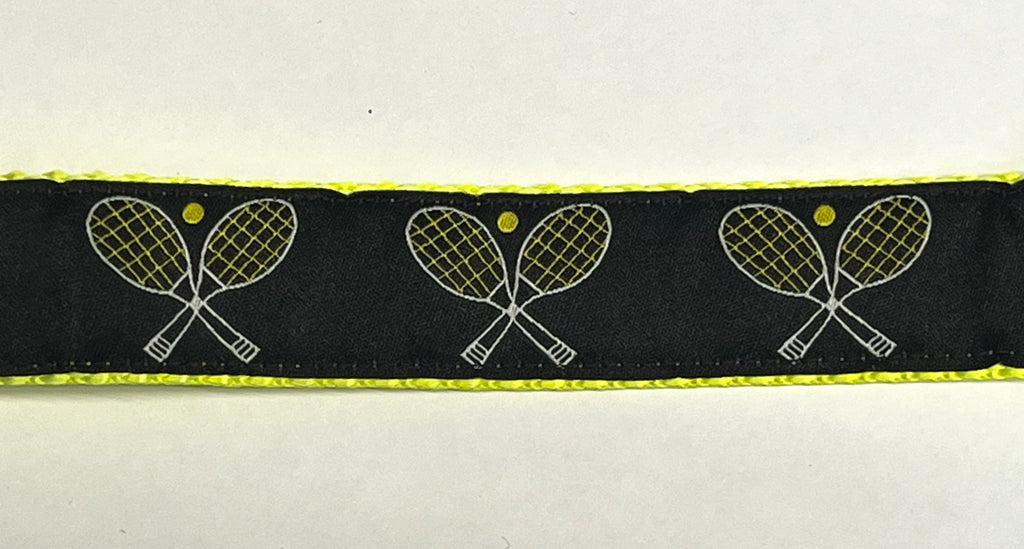 Black with Tennis Rackets Chain Martingale Collar 1in
