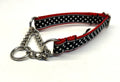Black with White Polka Dots Chain Martingale Collar 3/4