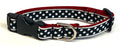 Black with White Polka Dots Dog Collar 3/4