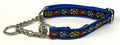 Black with Yellow, Blue, Green, Purple & Red Geometric Design Chain Martingale Collar 3/4