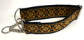 Black with Gold and Orange Floral Medallion Chain Martingale Collar 2in