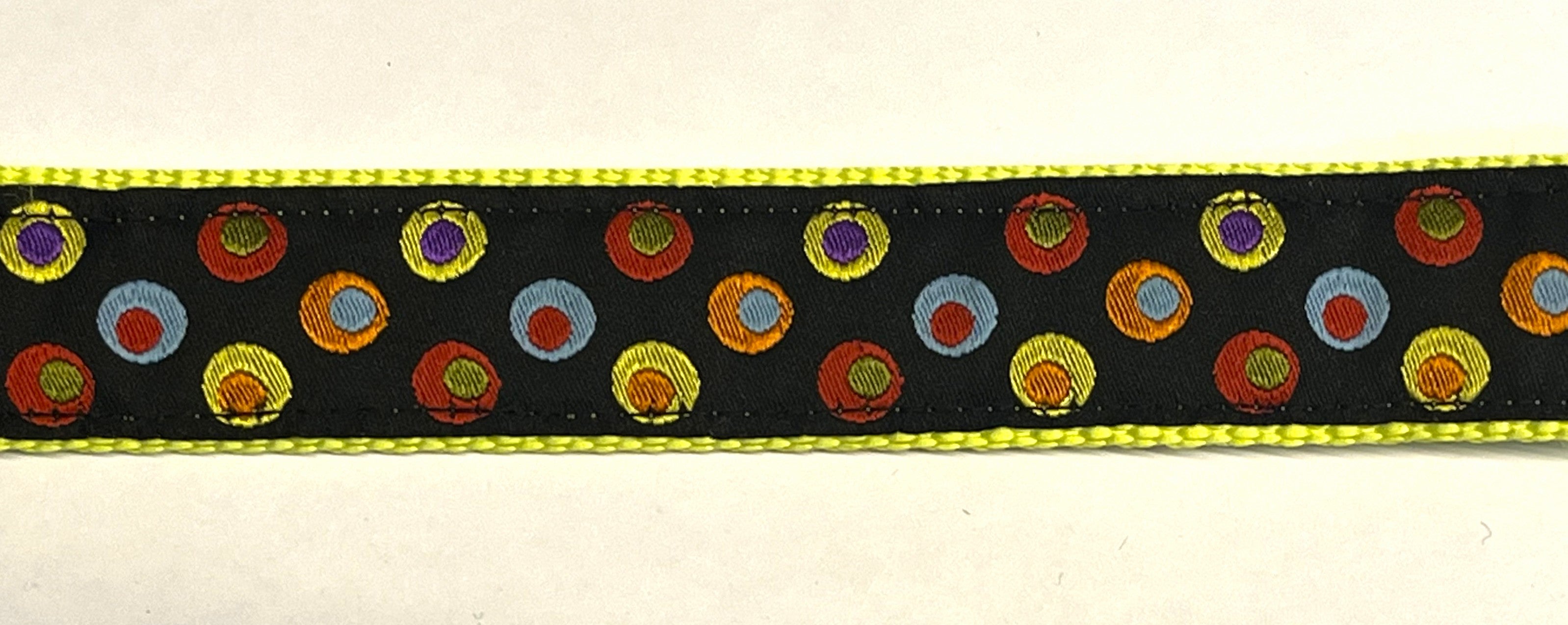 Black with Colorful Dots in Dots Dog Leash 1in