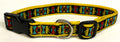 Black with Yellow, Red, Turquoise Geometric Design Dog Collar 1in