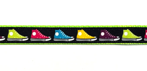 Black with Colorful High Top Shoes Dog Leash 3/4