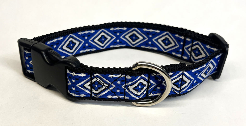 Blue Diamond Design Dog Collar 1in