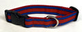 Blue, Black, Red Stripe Dog Collar 1in