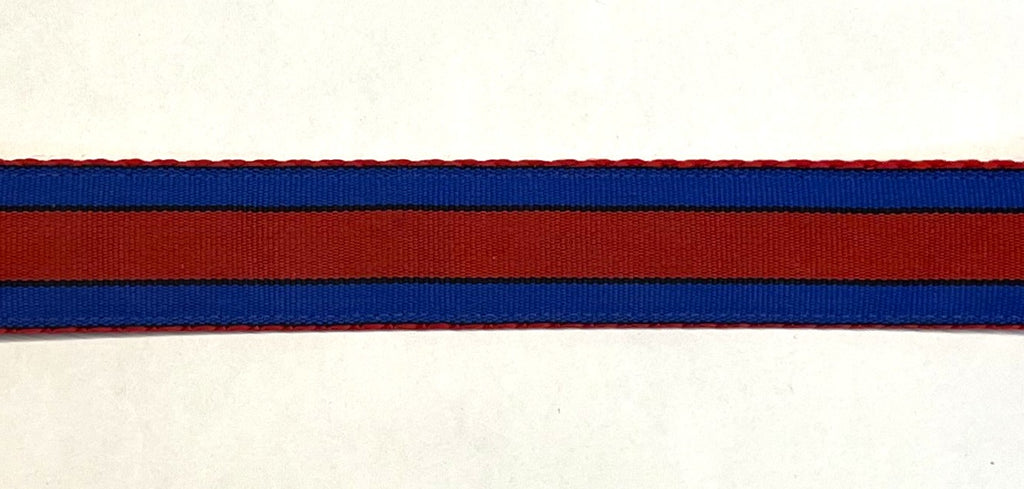 Blue, Black, Red Stripe Dog Leash 1in