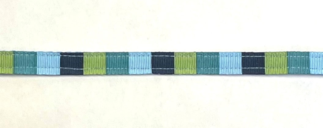 Blue, Green, Teal, and Navy Vertical Stripe Cat Collar