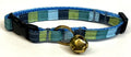 Blue, Green, Teal, and Navy Vertical Stripe Cat Collar