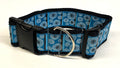 Blue, Brown, and White Circle Sunburst Dog Collar 2in