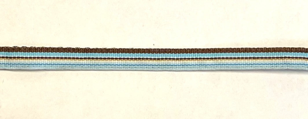 Blue, Light Blue, Brown, and White Stripe Cat Collar