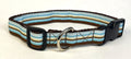 Blue, Light Blue, Brown & White Stripe Dog Collar 1in