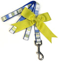 Blue, Light Blue, Green, White & Light Green Vertical Stripe Dog Leash 3/4