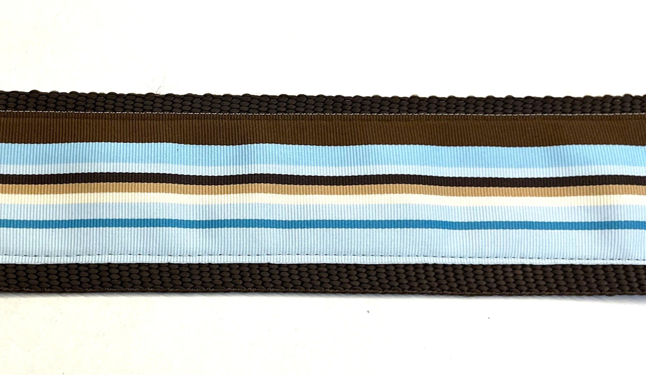 Blue, Light Blue, Brown, White Stripe Chain Martingale Collar 2in