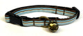 Blue, Light Blue, Brown, and White Stripe Cat Collar