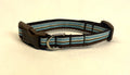 Blue, Light Blue, Brown, and White Stripes Dog Collar 1/2