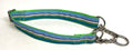 Blue, Purple, White, Black, Green, Teal Stripe Chain Martingale Collar 1in