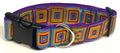 Pink, Turquoise, Purple, Orange, Yellow, and Green Squares Dog Collar 1 1/2 in