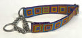 Blue, Turquoise, Purple, Orange, Yellow, & Green Squares Chain Martingale Collar 1in