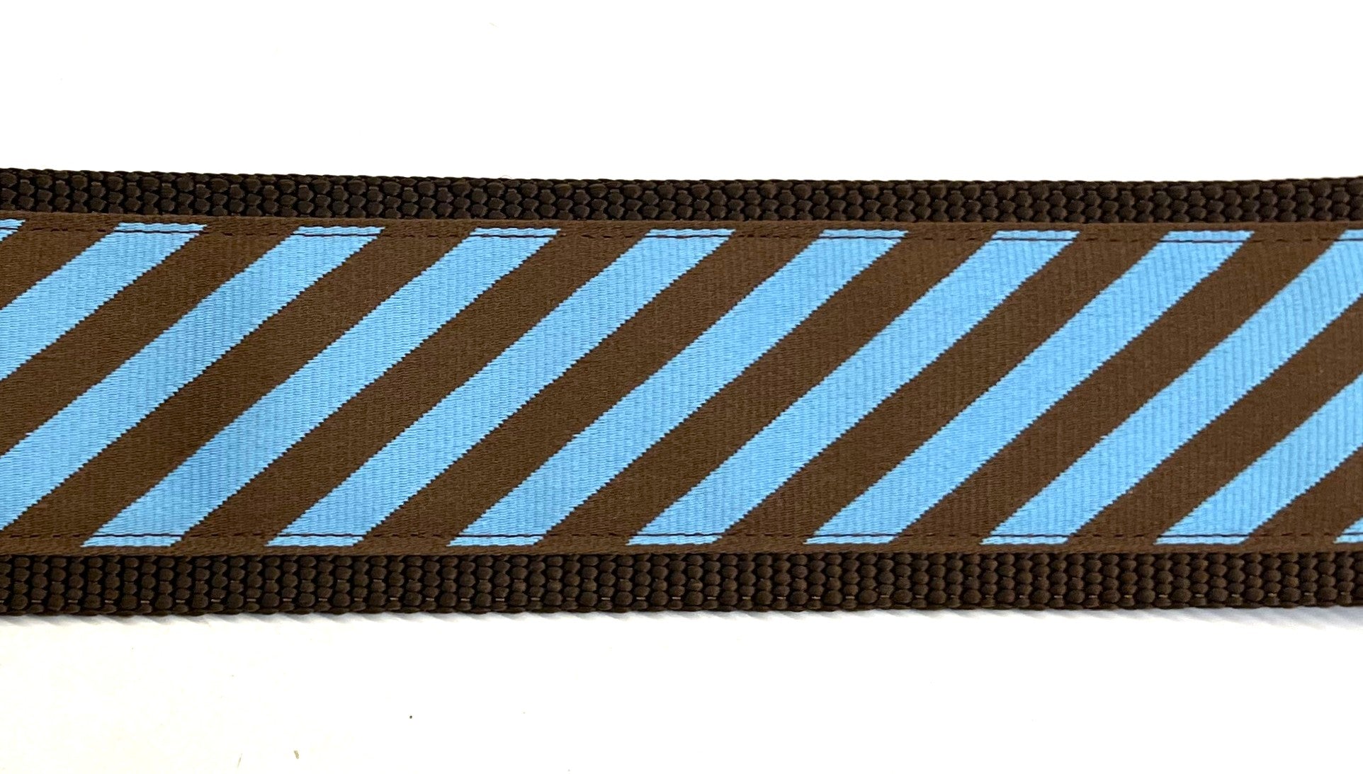 Blue and Brown Diagonal Stripe Martingale Collar 2in