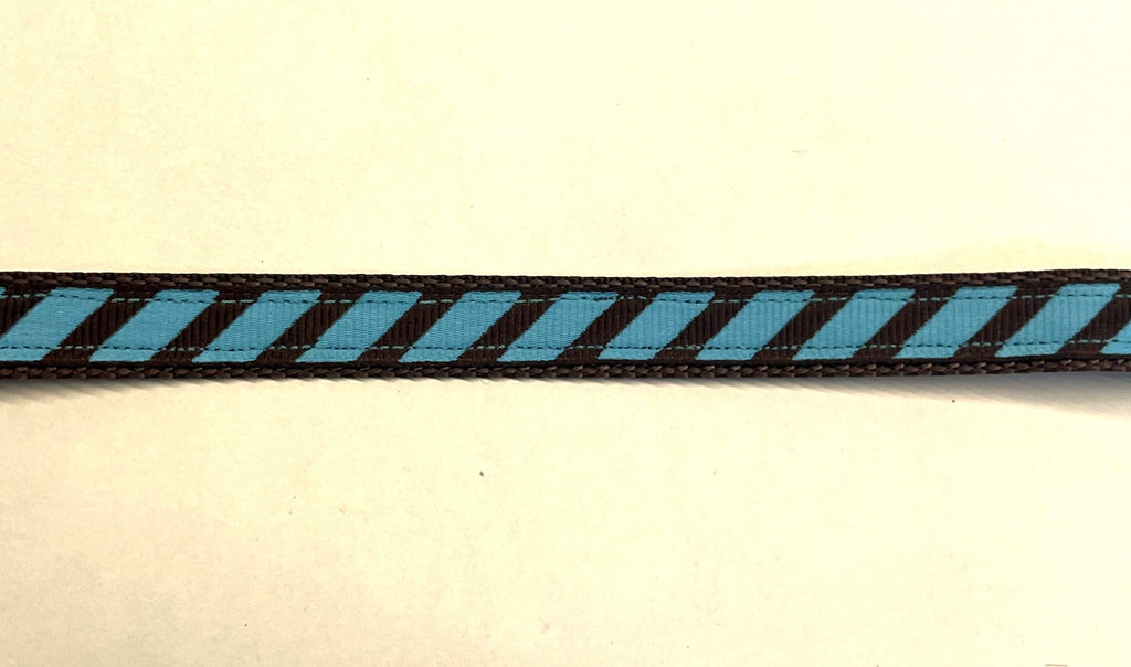 Blue and Brown Diagonal Stripes Dog Collar 1/2