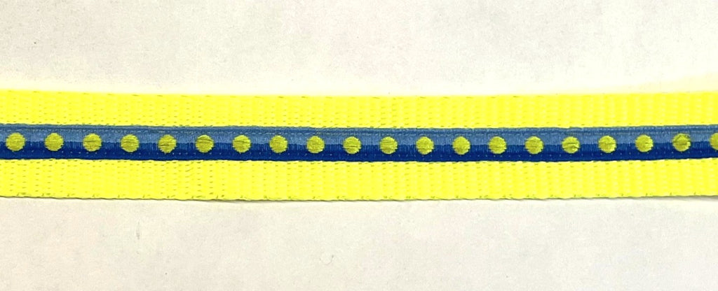 Blue and Light Blue with Yellow Dot Dog Collar 1in