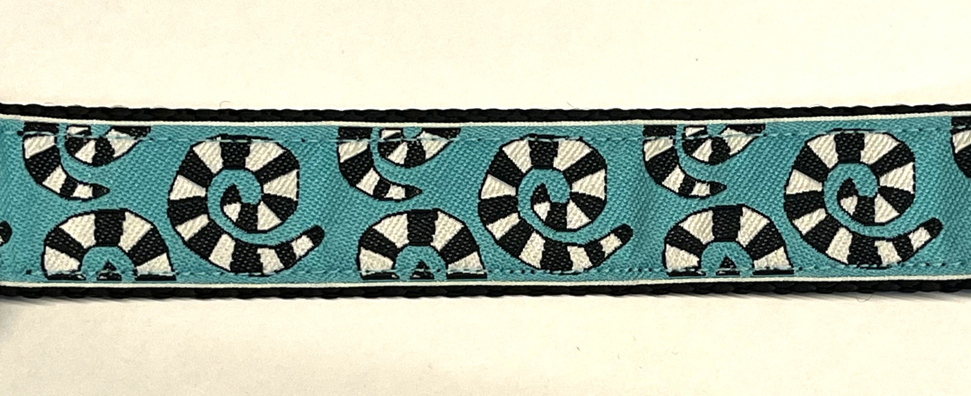 Blue with Black and White Swirls Dog Leash 1in