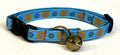 Blue with Blue and Orange Flowers Cat Collar
